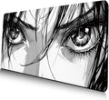 Anime Eyes Mouse Pad Gaming, Large Mouse Pads for Desk, Extended Anime Mousepad with Non-Slip Rubber Base Stitched Edge, Long Mousepad Keyboard Mat for Desk Gaming Home Office, 31.5" x 11.8"