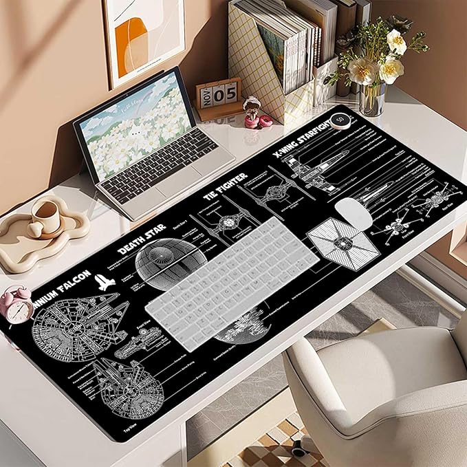 Large Gaming Mouse Pad with Superior Micro Cloth, Extended Desk Pad, Mousepad with Stitched Edges, Non-Slip Base, Desk Accessories Supplies, Keyboard Pad for Gamer,Office & Home,31.5 x 11.8 in, Black