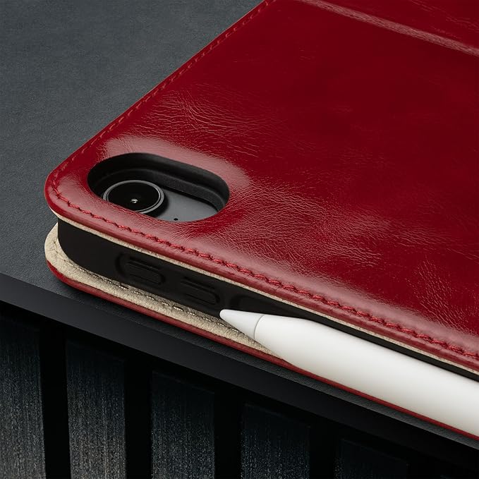 TORRO Case Compatible with iPad Air 11" M4 (2026), M3 (2025) & M2 (2024) and iPad Air 5th / 4th Gen - Leather Folio Cover, Stand, Apple Pencil Charging, Auto Wake/Sleep (Red)