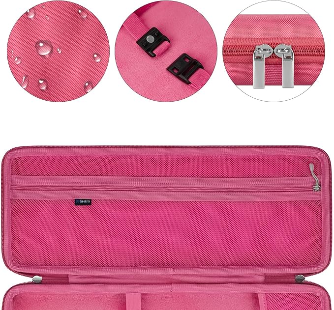 GEEKRIA 75% Keyboard Case, Hard Shell Travel Carrying Bag for Compact 84 Key Computer Mechanical Gaming Keyboard, Compatible with Nuphy Air75, Logitech POP Keys/POP ICON Combo (Rose)