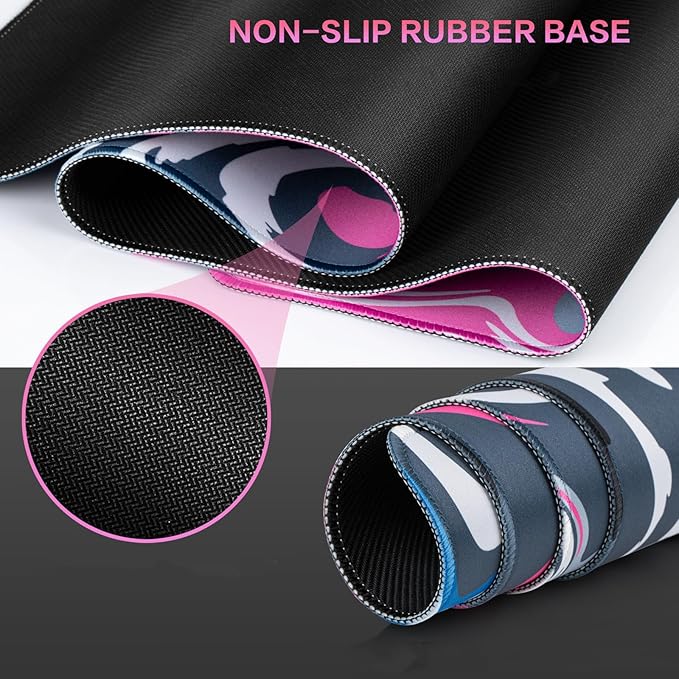 Rcege Large Mouse Pad for Desk - Gaming Mouse Pad with Stitched Edges, Anti-Slip Base for Keyboard and Mouse(Abstract Purple, 31.5L x 15.8W inches)
