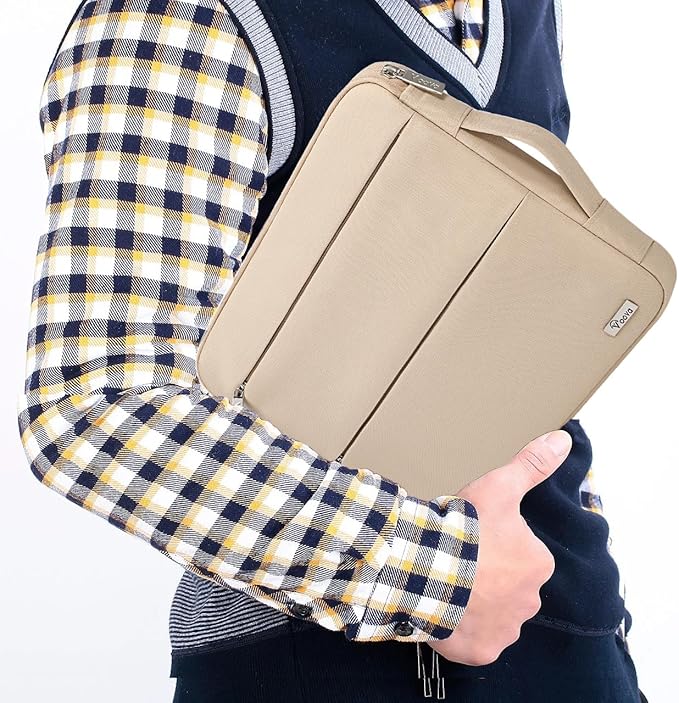 Voova Laptop Sleeve Carrying Case 15.6 16 Inch,Slim Computer Cover Bag Compatible with MacBook Pro 15/16, Dell xps 15,15-16 Inch HP Dell Asus Acer Laptop, Apricot