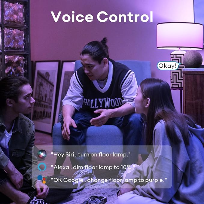 VOCOlinc Smart Light Bulb Works with Apple Homekit, Alexa, Google Home, Full Color Changing WiFi LED Bulbs, 850 Lumens Dimmable Multicolor 2200K-7000K, A21, 9.5W, 3 Pack