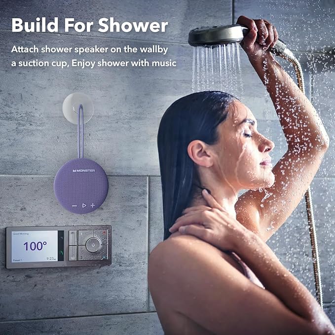 Monster Bluetooth Speaker, IPX8 Shower Speaker Waterproof, Bluetooth 5.4 with Loud HD Sound and Robust Bass, Extra Long Playtime Punchy, for Home, Beaches Portable Wireless Outdoor Speakers