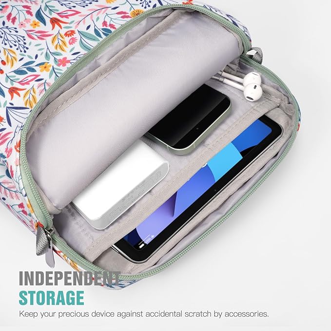 TiMOVO 9-11 Inch Tablet Sleeve Bag with Shoulder Strap for iPad 11-inch A16 2025, iPad 10th Gen. 10.9"/10.2", Galaxy Tab A9+/A11Plus 11", Flowers