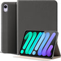 Case for iPad mini 7 (A17 Pro) 2024, iPad mini 6th Generation 2021, Leather Protective Shockproof Smart Cover Adjustable Stand - Auto Wake/Sleep and Multiple View Angles, Dark Gray