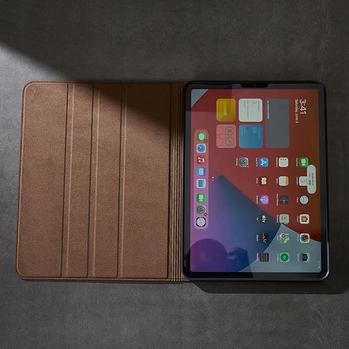 Gexmil Genuine Leather Case for iPad mini 7 (A17 Pro) 2024,iPad mini 6 Generation 8.3 Inch Case 2021, Anti Fingerprint/Slip,Cowhide Folio Cover Auto Sleep/Wake with Adjustable Stand,Buffalo Pattern