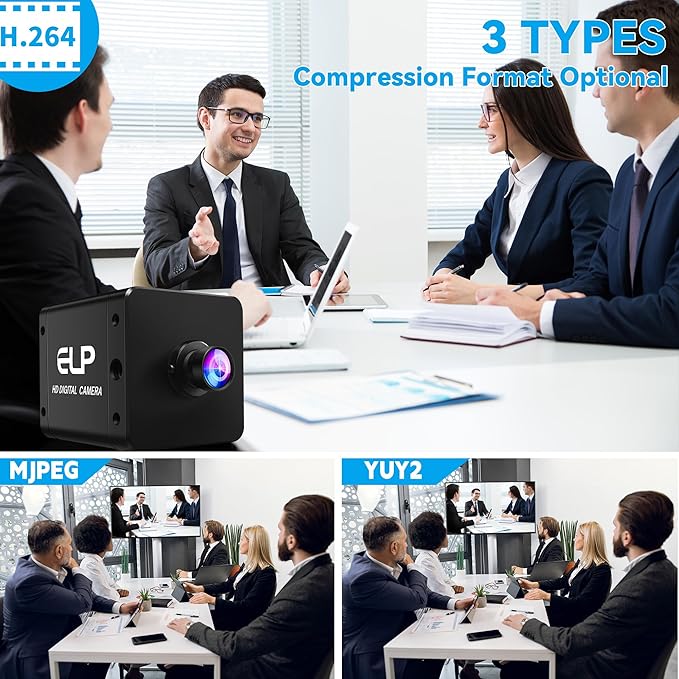 ELP 4K 60fps USB3.0 HDMI Camera H.264 Wide Angle High Speed UVC Lightburn Cameras for Computer Low Illumination Simultaneous Output PC Webcam M12 100° Web_Camera for Windows Linux Mac TV Projector