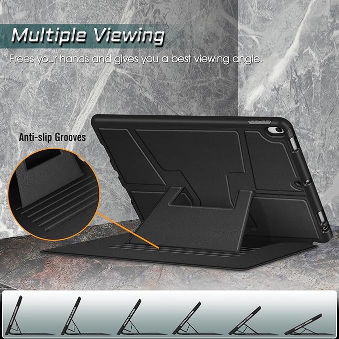Fintie Magnetic Stand Case for iPad Air 10.5" (3rd Generation) 2019 / iPad Pro 10.5" 2017, Multi-Angle Viewing Rugged Soft TPU Back Cover with Pencil Holder, Auto Wake/Sleep, Black