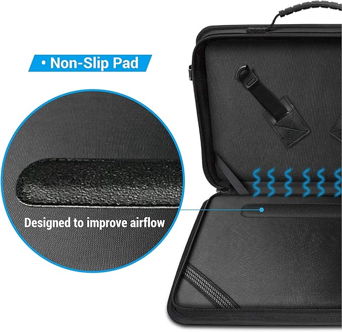 iBenzer Stay in 11 Inch Shockproof Protective Always On Laptop Sleeve Case for 11.6 MacBook, Chromebook, Ultrabook, Black LS-BPS-0111BK