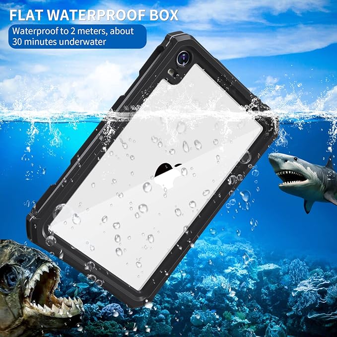AICase iPad mini 7 A17 Pro Case Water Proof 2024 iPad mini 6 2021 (6th Generation) 8.3 Inch Waterproof, Dustproof, Shockproof Case Cover with 360 Full-Body Protection, with Lanyard and Kickstand