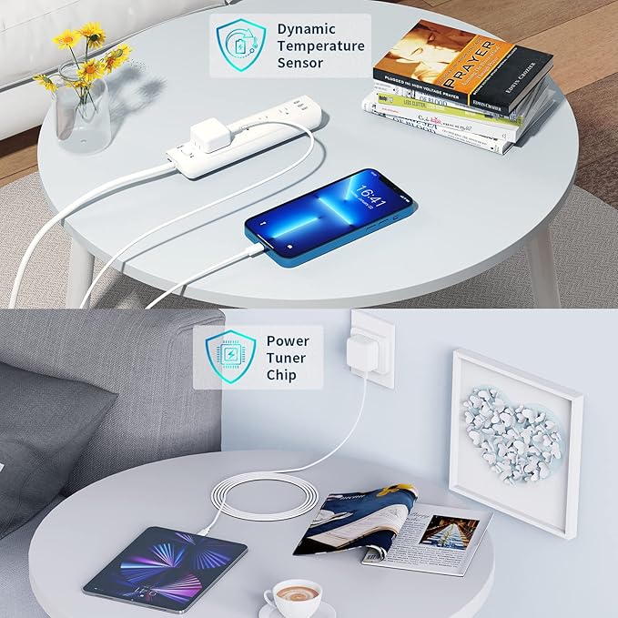 [Apple MFi Certified] iPhone Charger Fast Charging, LANWK 2Pack 20W USB-C Charger Block Dynamic Power Adapter Type-C Wall Charger with 6FT Lightning Cable for iPhone 14 13 12 11 Pro XS Max XR X 8 iPad