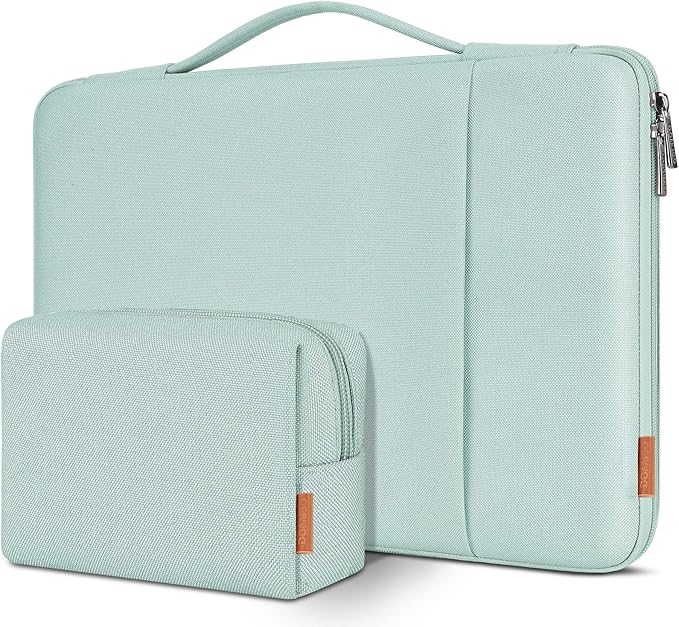 DOMISO Laptop Case Laptop Sleeve Cover Compatible with 15 inch MacBook Air M4/A3241 2025, M3/A3114,M2/A2941,15 inch MacBook Pro A1990 A1707,Compatible with Dell XPS 15 Plus with Small Case,Mint Green