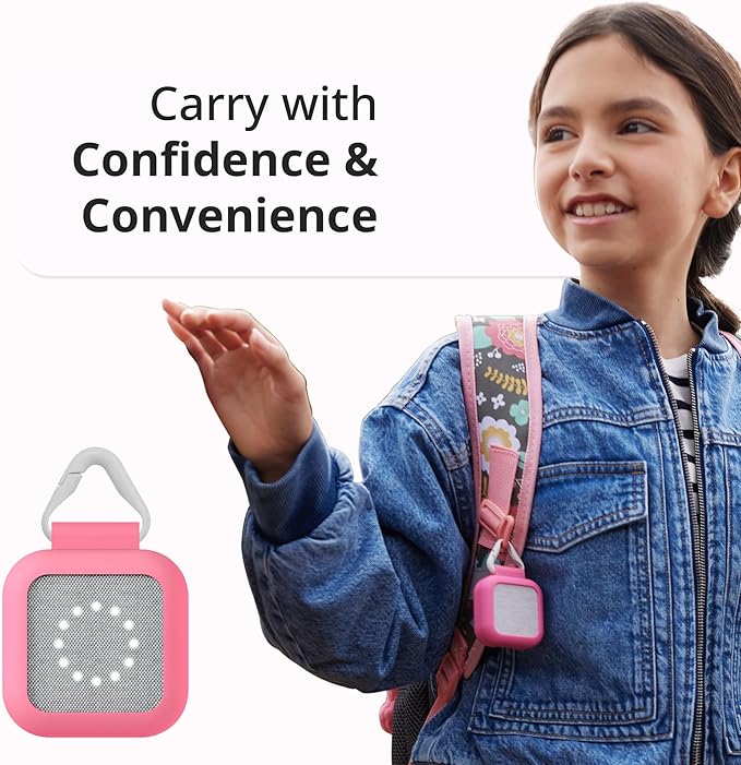BoT Talk® GPS Tracker for Kids with Cherry Silicone Case - AI-Powered GPS Tracker with Audio, Real-Time Tracking & Alerts - Compact Kids Tracking Device with Monthly Subscription, Made in Japan