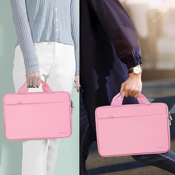 Hseok 13 14 inch Laptop Case Sleeve with Small Case,TSA Computer Handbag Compatible with MacBook Neo/Pro 14 M5/M4/M3/M2/M1,All Models 13.3" MacBook Air/Pro,XPS 13/14,Most 13-14 Notebooks,Pink