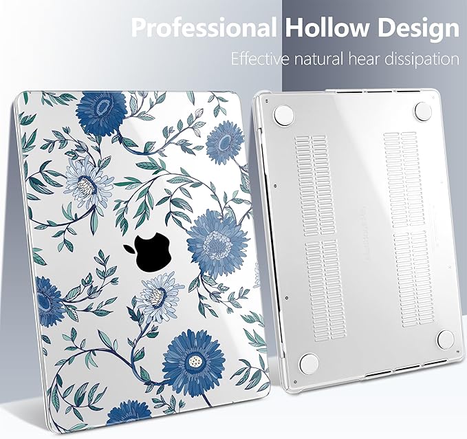 Batianda for MacBook Pro 14 Inch Case 2026-2021 Release M5 M4 M3 M2 M1 Pro/Max, 1.2mm Slim Graphic Hard Shell Cover with Keyboard Cover, Screen Protector 4-in-1 Bundle, Florals