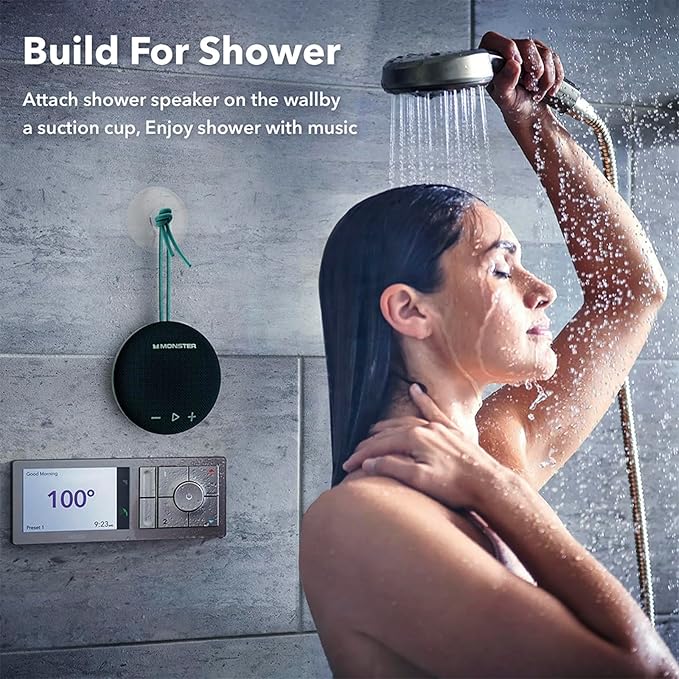 Monster Bluetooth Speaker, IPX8 Shower Speaker Waterproof, Bluetooth 5.4 with Loud HD Sound and Robust Bass, Extra Long Playtime Punchy, for Home, Beaches Portable Wireless Outdoor Speakers
