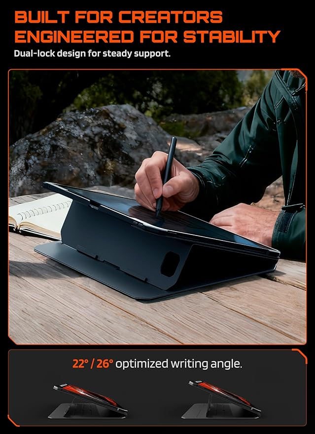SUPCASE for iPad Pro 13 Inch Case M5/M4 2025/2024 with Pencil Holder (UB Aero), [Adjustable Stand] [Detachable Back Cover] [Auto Wake/Sleep] Magnetic Protective Case with 6 Viewing Angles, Black