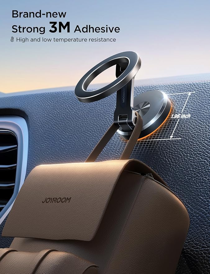 JOYROOM Fits MagSafe Car Mount, [All-Metal] Magnetic Phone Holder for Car with Strong Magnets, 360° Adjustable iPhone Car Mount, Car Accessories for Women Men, for iPhone 17 Pro Max 16 15 14 13 12