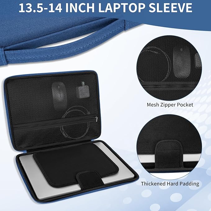 Hard Laptop Sleeve Case for 13.6 Inch MacBook Air M2 A2681 2022-2024 M3/A3113 2024,14inch MacBook Pro 14 M4/M3/M2/M1 Pro/Max A3112 A3401 A3185 A2992 A2918 A2779 2024-2021, Water-Resistant