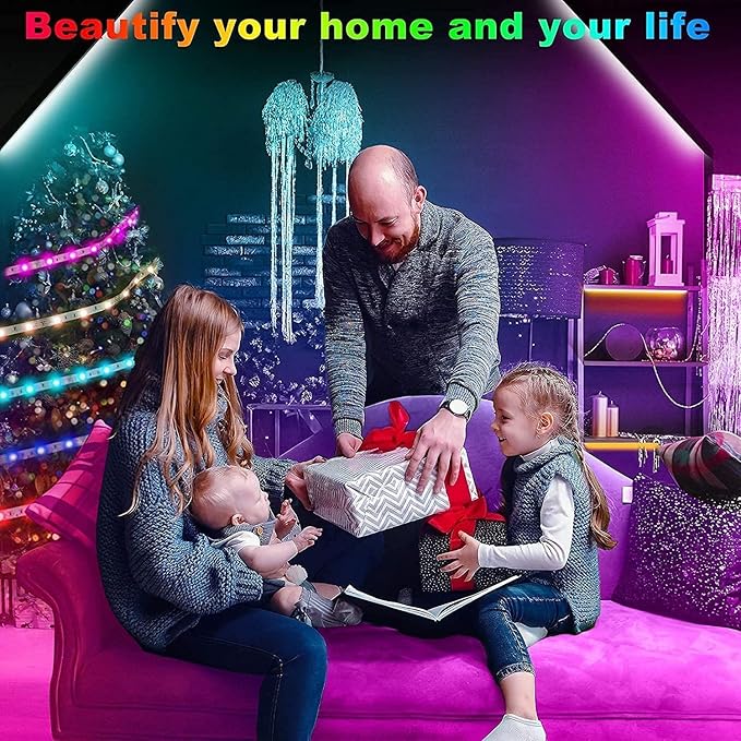Tenmiro 65.6ft Led Strip Lights Smart Led Light Strips Music Sync Color Changing LED Lights App Control Led Lights for Bedroom Party Home Decoration