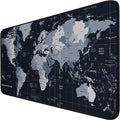 Gaming Mouse Pad, Large Extended Desk Mouse Pad, Non-Slip Spill-Resistant Mousepad with Special-Textured Surface, Anti-Fray Stitched Edges for Esports Pros Gamer Office - Map