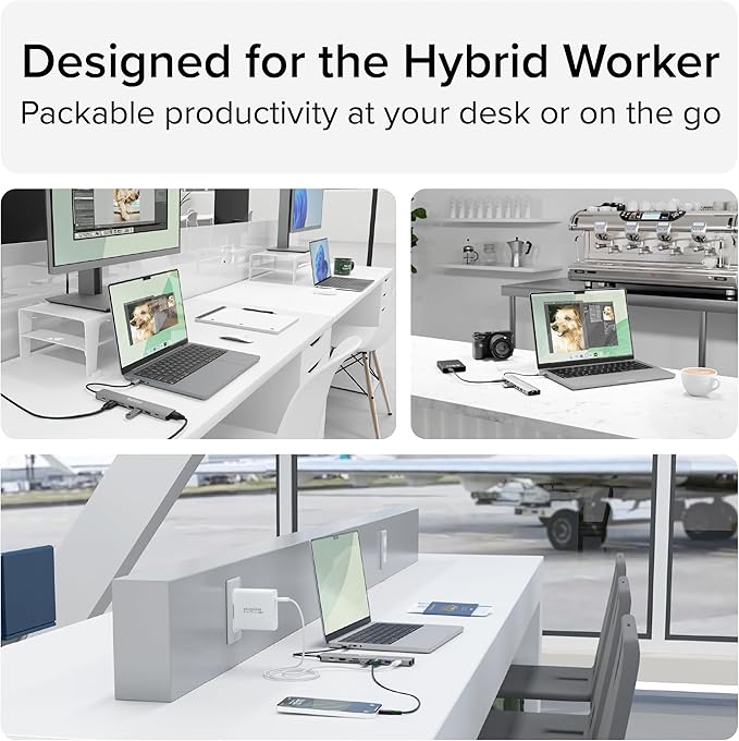 Plugable USB C Hub Multiport Adapter: 9-in-1 with 140W PD Charging, 4K 60Hz HDMI, 10Gbps Data Transfer, Gigabit Ethernet, SD for USBC, USB4, Thunderbolt MacBook, Windows, Chromebook (USBC-9IN1E)