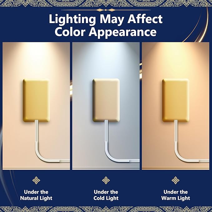 LIDER Outlet Extender with 3 Receptacles, 12W USB Type-A, and USB Type-C, Ultra-Thin Wall Plate Plug with Cord Extender, 3-Outlet Power Strip, Flat-Face, Slim Design, ETL-Listed, 3ft Cord, Gold