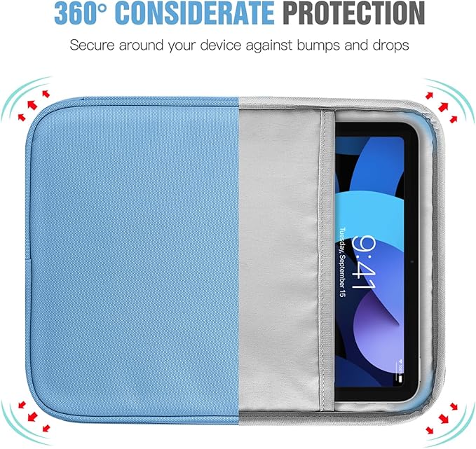 TiMOVO 9-11 Inch Tablet Sleeve Bag with Shoulder Strap for iPad 11-inch A16 2025, iPad 10th Gen. 10.9"/10.2", Galaxy Tab A9+/A11Plus 11", Dusty Blue