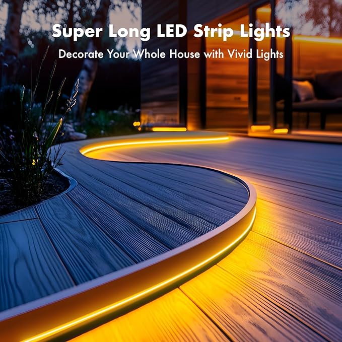 SILFU Neon Rope Lights, 50FT RGB LED Strip Lights, Waterproof IP67 LED Lights for Bedroom, DIY Design, Music Sync, 44 Key Remote Control, Multiple Modes for Bedroom, Holiday Decoration