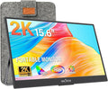 InnoView 2K Portable Monitor 15.6" QHD 100% sRGB, Built-in 180° Adjustable Stand Travel Monitor USB C Standard HDMI Ultra-Slim Portable Monitor for Laptop MacBook Phone PS Xbox Switch