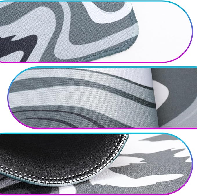 Mouse Pad Gaming Mousepad, 31.5 x 11.8in Large Desk Mat Keyboard Pads Extend Long XL Mouse Mat with Non-Slip Base Desk Accessories for Home Office Keyboard Mouse (Black Gray Fluid)