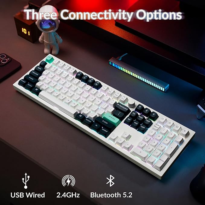 Keychron Q6 HE Wireless Custom Magnetic 100% Full Keyboard, 2.4 GHz/Bluetooth/Wired QMK Aluminum Rapid Trigger Hot-Swappable Programmable Gateron Double-Rail Magnetic Switches for Mac Windows Linux