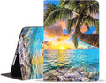 WEUIUJKILO Case for iPad (A16) 11th Generation 11 Inch 2025, iPad 10th Generation 10.9 Inch 2022, Slim PU Leather Folding Stand Smart Cover with Auto Sleep/Wake, Shore Palms Tropical Beach