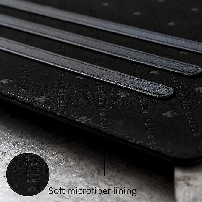 Porter Riley - Leather Case Compatible with iPad Pro 11" 5th Gen - M5 / M4 (2025/2024) Release. Premium Genuine Leather Stand/Cover/Flip Case (Pure Black)