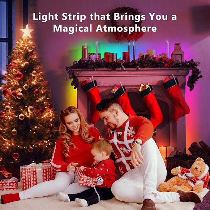 DAYBETTER Smart IC LED Strip Lights, BGRIC LED Lights for Bedroom, DIY Multiple Colors on One Line, App Control Color Changing Strip Lighting Music Sync Home Decor 16.4 ft (Pack of 2)