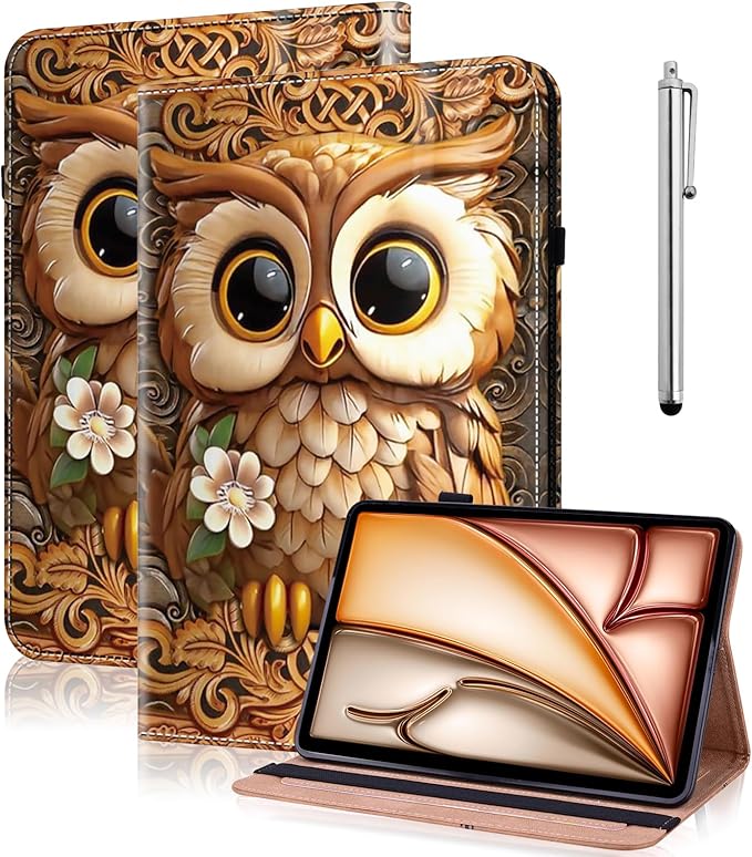 Case for iPad 11th Generation 11 Inch 2025 (A16)/ iPad 10th Generation 10.9 Inch 2022 Case,Slim Stand Smart PU Leather Protective Cover - Brown Owl