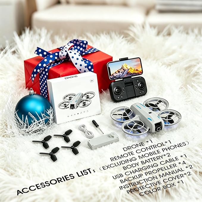 drone with Camera 4K for Adult Beginners,RC Quadcopter featuring Altitude Hold, One-Key Takeoff/Landing, Auto Follow,3-Speed Adjustment,Stunt Roll -Ideal Holiday Gift.