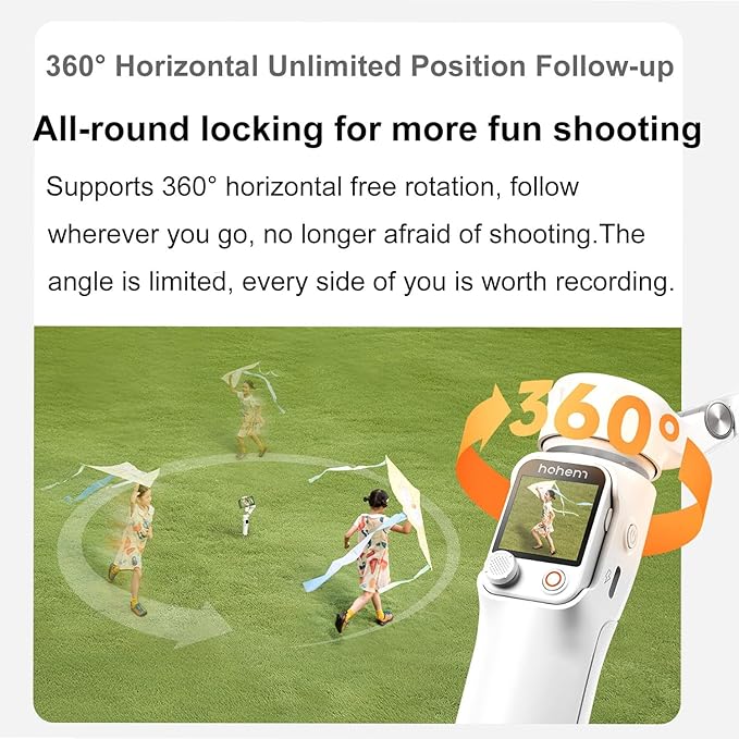 Hohem iSteady V3 Ultra Gimbal Stabilizer for iPhone Android Smartphone,Phone Gimbal with AI Tracking,Fill Light,Detachable Touchscreen Remote,Phone Stabilizer for Video Recording,YouTube Travel(White)