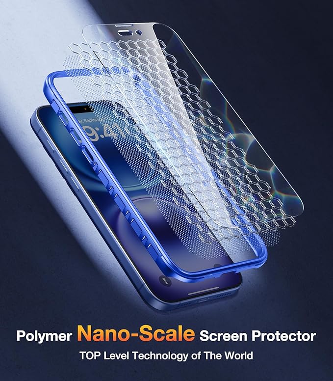 Diaclara Designed for iPhone 16 Plus Case, Full Body Rugged Case with Built-in Touch Sensitive Anti-Scratch Screen Protector, Upgraded [Full Camera Protection] for iPhone 16 Plus 6.7" (Ultramarine)