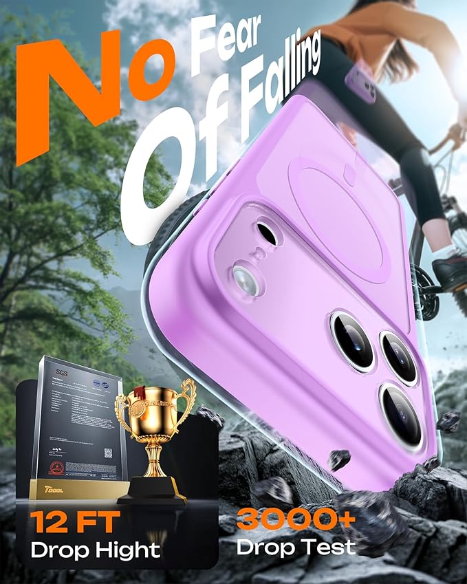 TOCOL for iPhone 17 Pro Max Case, Compatible with Magsafe Charger, Full Camera Protection, Translucent Matte for iPhone 17 Pro Max Phone Case 6.9 inch (Light Purple)
