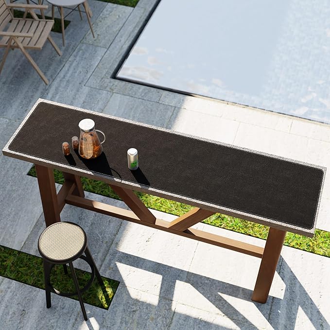 Chihein 79" x 20" 5XL PU Leather Desk Mat (Black), Huge Mouse Pad, Dual Sided Desk Pad Protector, Waterproof Writing Blotter for Gaming/Office/Home