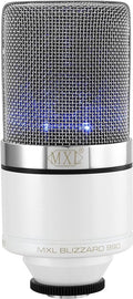 MXL 990 Condenser Microphone for Podcasting, Singing, Home Studio Recording, Gaming & Streaming | Blue LED lights | XLR | Large Diaphragm (BLIZZARD)