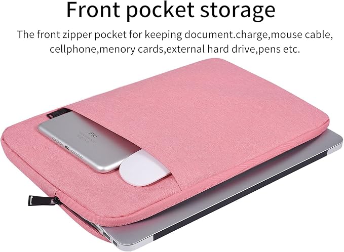 14 Inch Laptop Sleeve Case Women Girls for DELL XPS 15, Latitude 5420 7420, Inspiron 14, Lenovo Flex 5, HP 14 Laptop, Razer Blade 15, Laptop Cover 14 inch Water Resistant Computer Bag -Pink