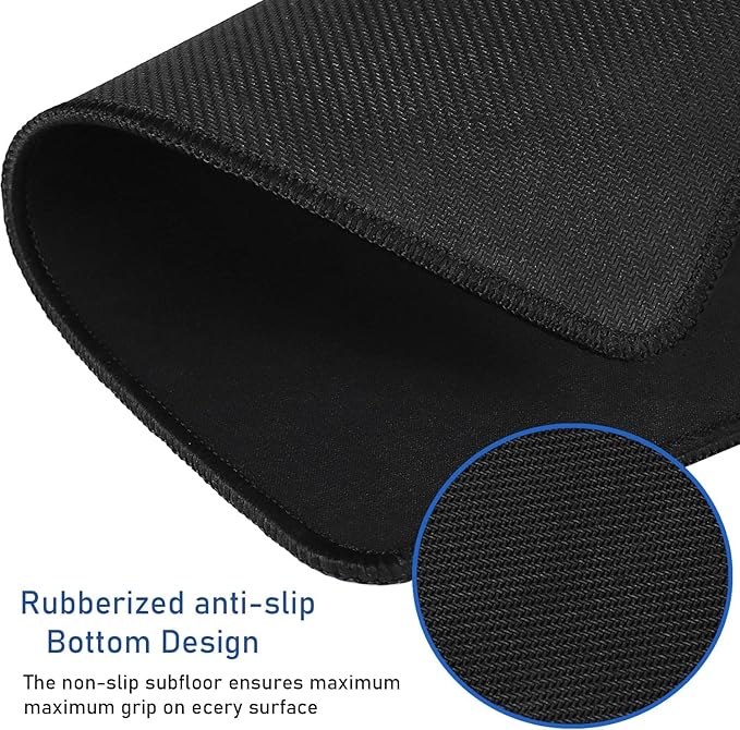 Gaming Mouse Pad, Large Desk Mouse Pad with Stitched Edges,(35.4X15.7In) Durable Non-Slip Natural Rubber Base, Waterproof Computer Keyboard Pad Mat for Esports Pros/Gamer/Desktop/Office/Home, Black