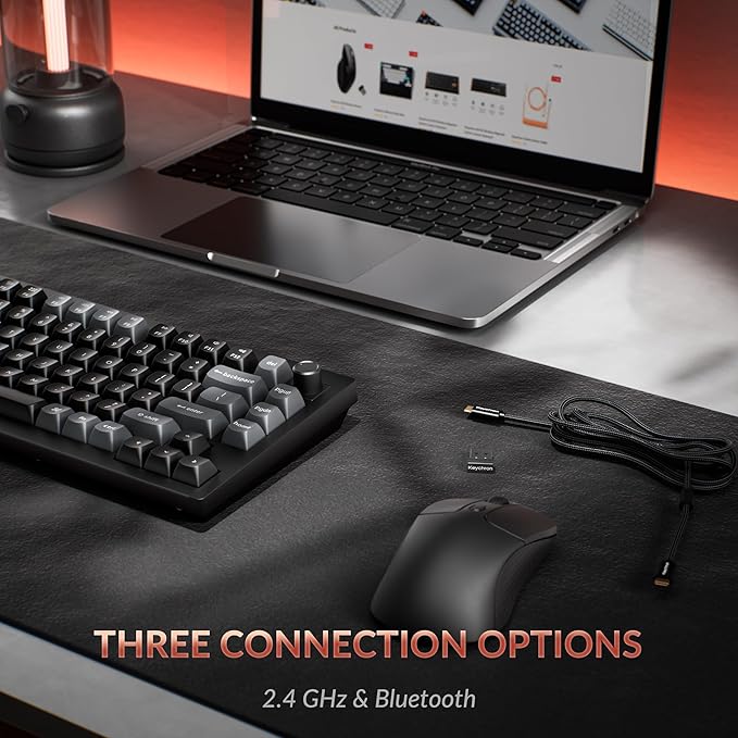 Keychron V1 Ultra 8K Polling Rate Wireless (2.4 GHz & Bluetooth) ZMK Customizable Mechanical Keyboard with Hot-swappable Switches 660-Hr Battery PBT Keycaps for Mac Windows Linux