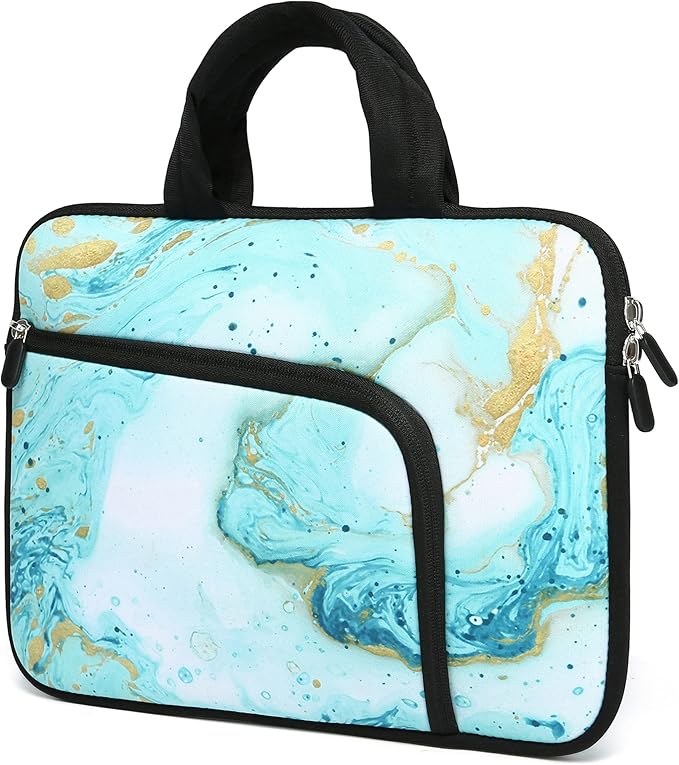 14 15 15.4 15.6 inch Laptop Handle Bag Computer Protect Case Holder Notebook Sleeve Neoprene Cover Soft Carrying Case with Extra Pockets for Dell Lenovo Toshiba HP Chromebook ASUS Acer(Vast Ocean)