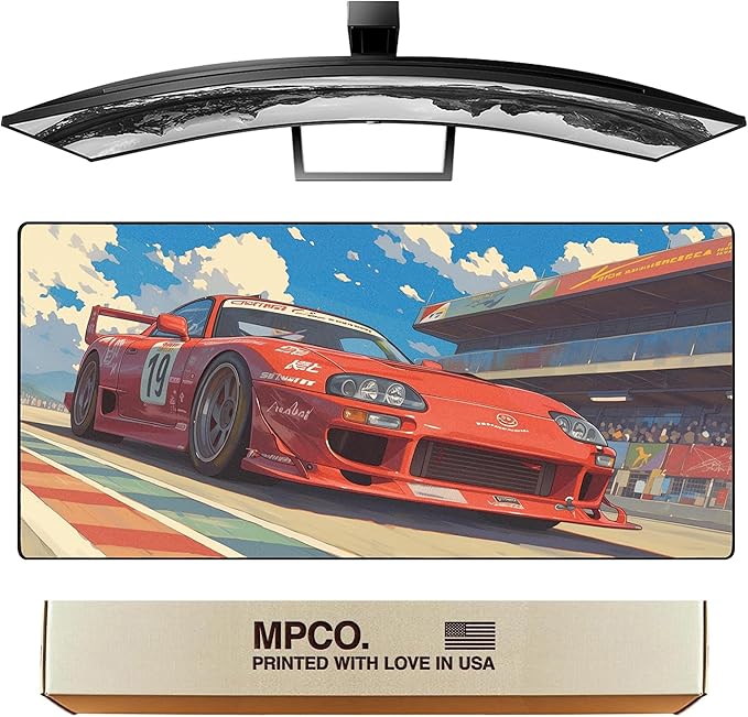 MPCO. Original Large Gaming Desk Mat – 36" x 17" Duraglyde Manga Motors Tetsus-Toyota Full Desk Mouse Pad for Smooth Precision – Non-Slip, Washable Extra-Large PC Mouse Pad for Gaming Sessions