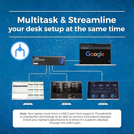 OREI USB C Docking Station Triple Monitor, SplitXtend 12-in-1 Laptop Dock with 2 HDMI + DisplayPort, 4K@60Hz, 85W PD, Ethernet, USB, SD/TF – 3 Monitor Dock (MST, No Drivers, Windows)