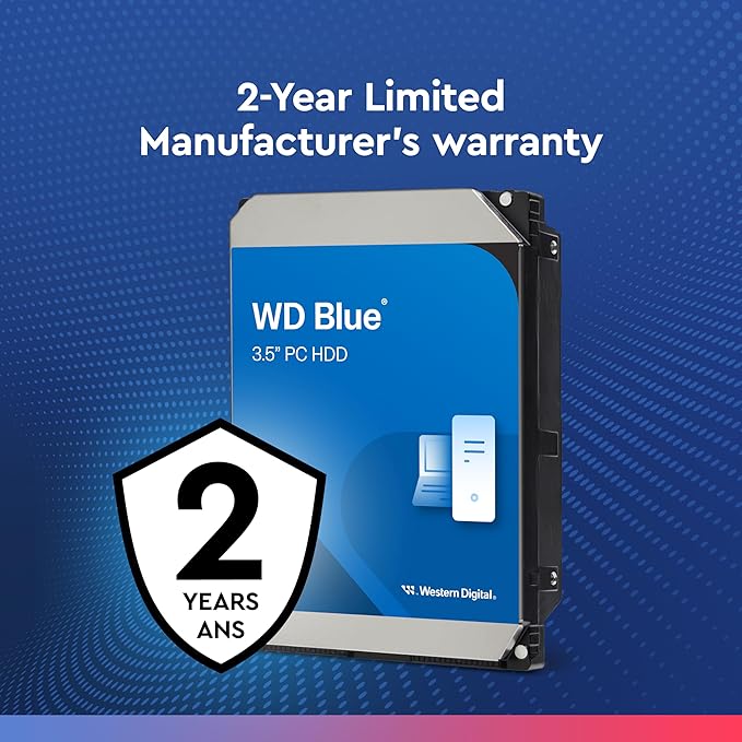 Western Digital 6TB WD Blue PC Internal Hard Drive HDD - 5400 RPM, SATA 6 Gb/s, 256 MB Cache, 3.5" - WD60EZAX
